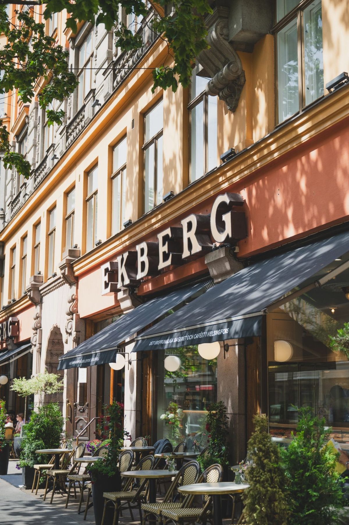 The Ekberg café and bakery facade on Bulevardi in Helsinki, Finland